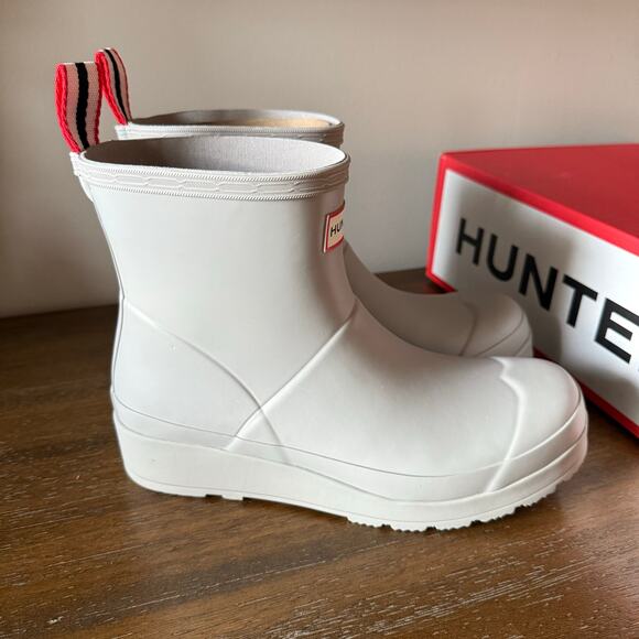 Hunter Woman’s Original Gray Play Short Rain Boots- Size 8M - Picture 3 of 10